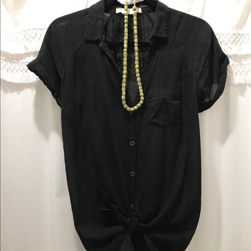 Anthropology hei hei semi shear button down size S